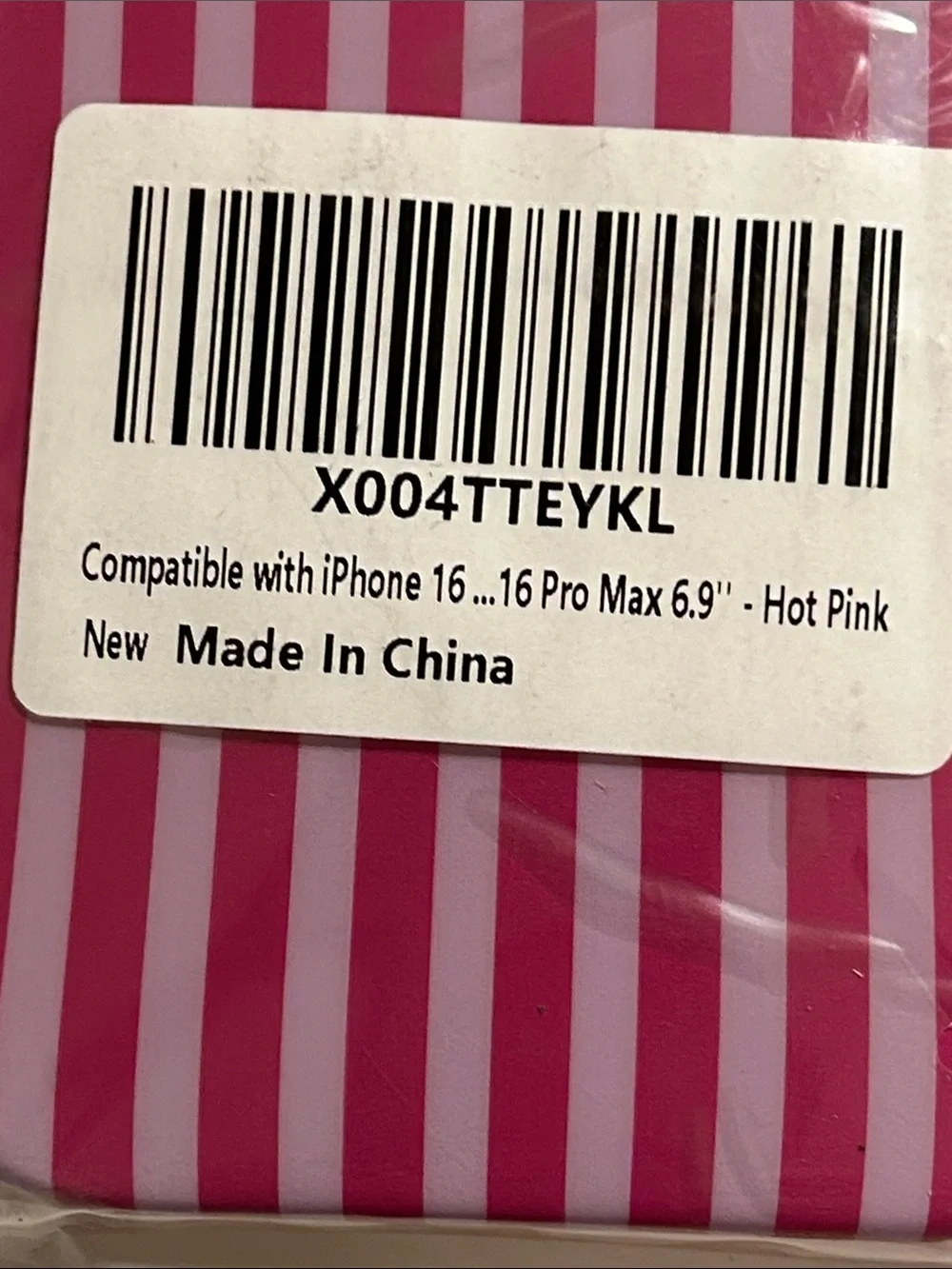 Hot Pink Stripe iPhone Case - Protective TPU Cover IP 16pro max 6.9”